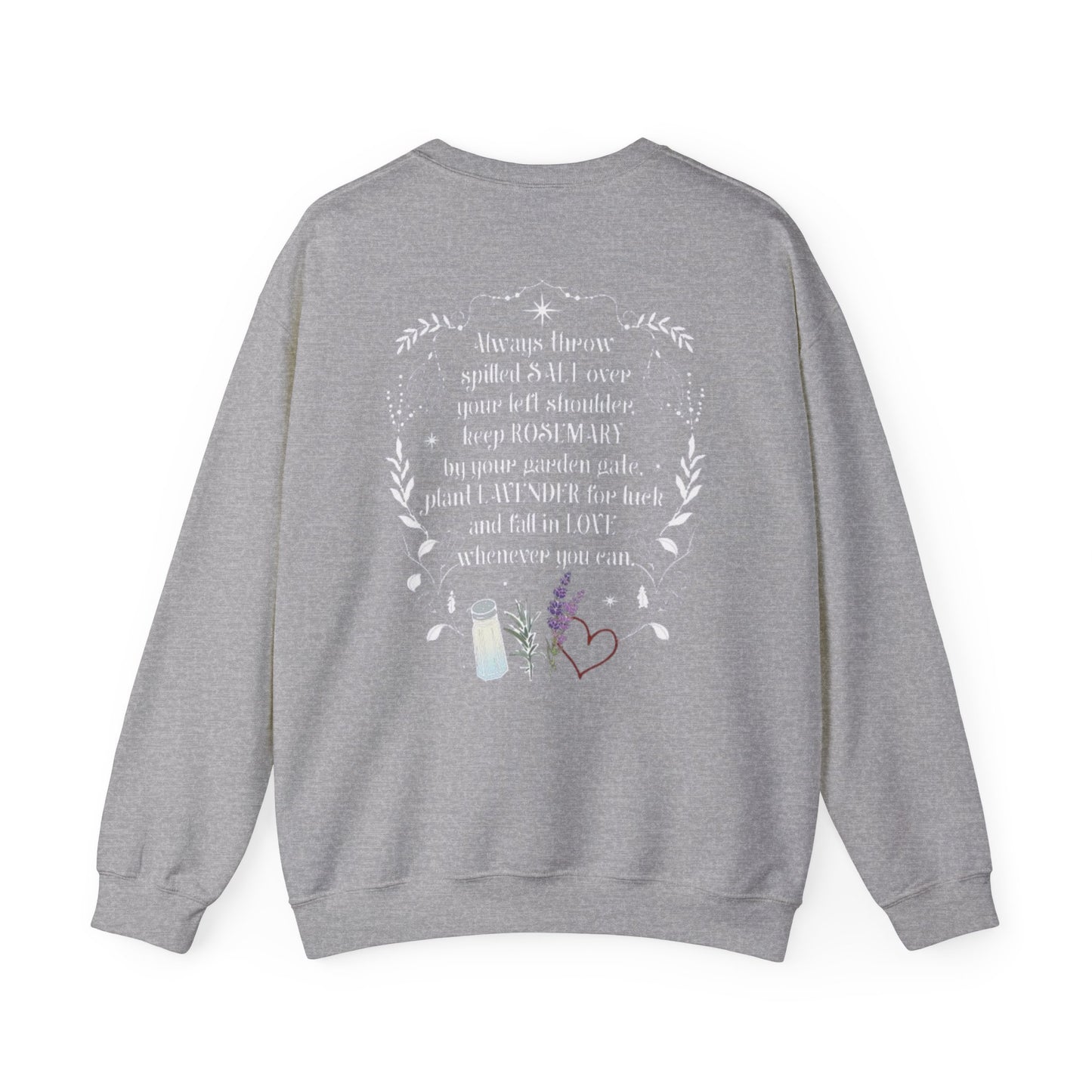 Salt, Rosemary, Lavender & Love Crewneck Sweatshirt | Practical Magic Graphic Sweatshirt