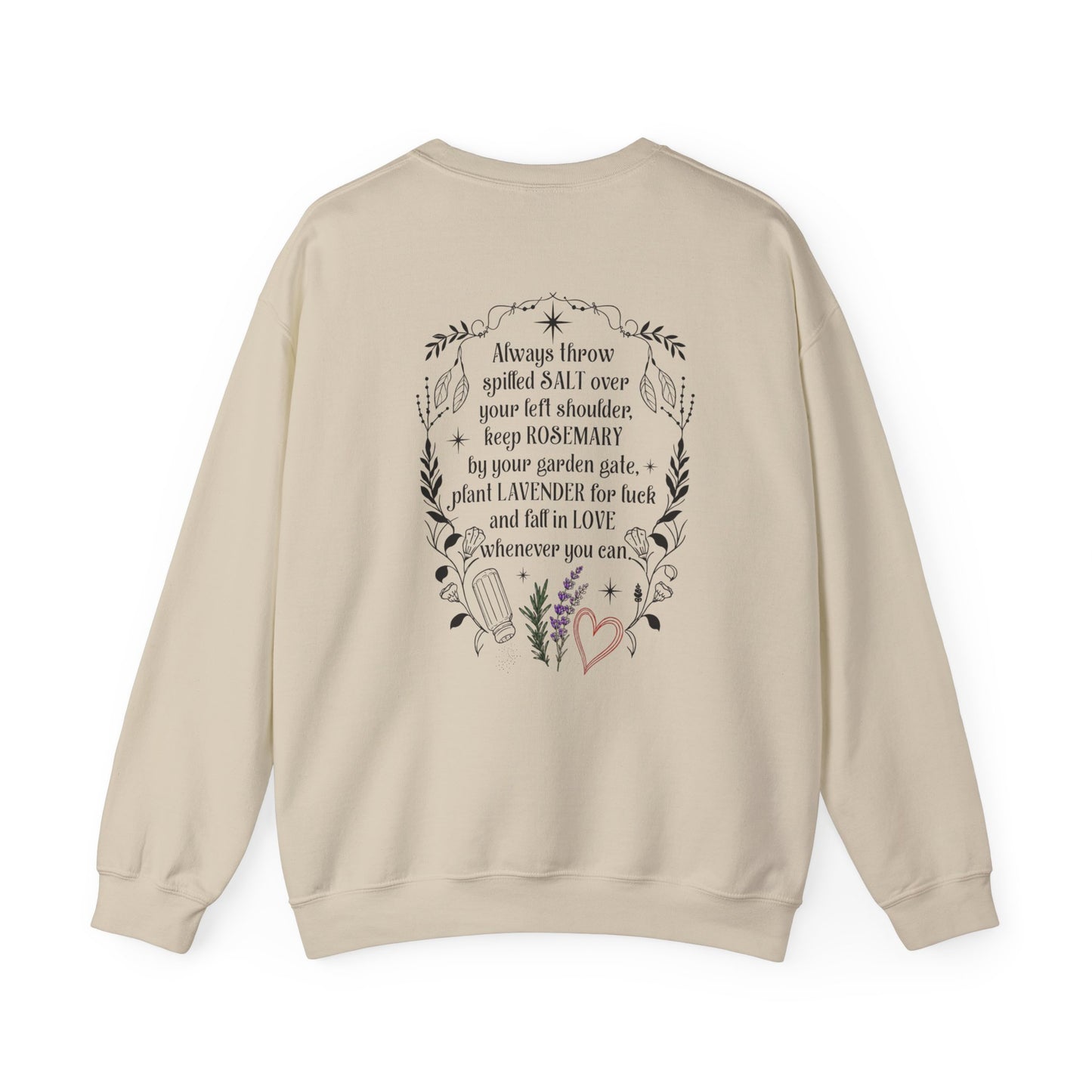 Salt, Rosemary, Lavender & Love Crewneck Sweatshirt | Practical Magic Graphic Sweatshirt