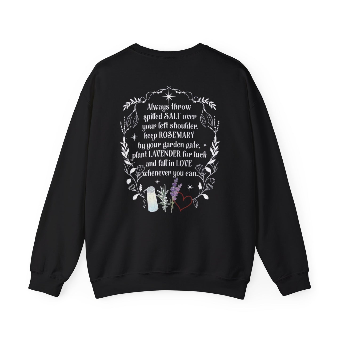 Salt, Rosemary, Lavender & Love Crewneck Sweatshirt | Practical Magic Graphic Sweatshirt
