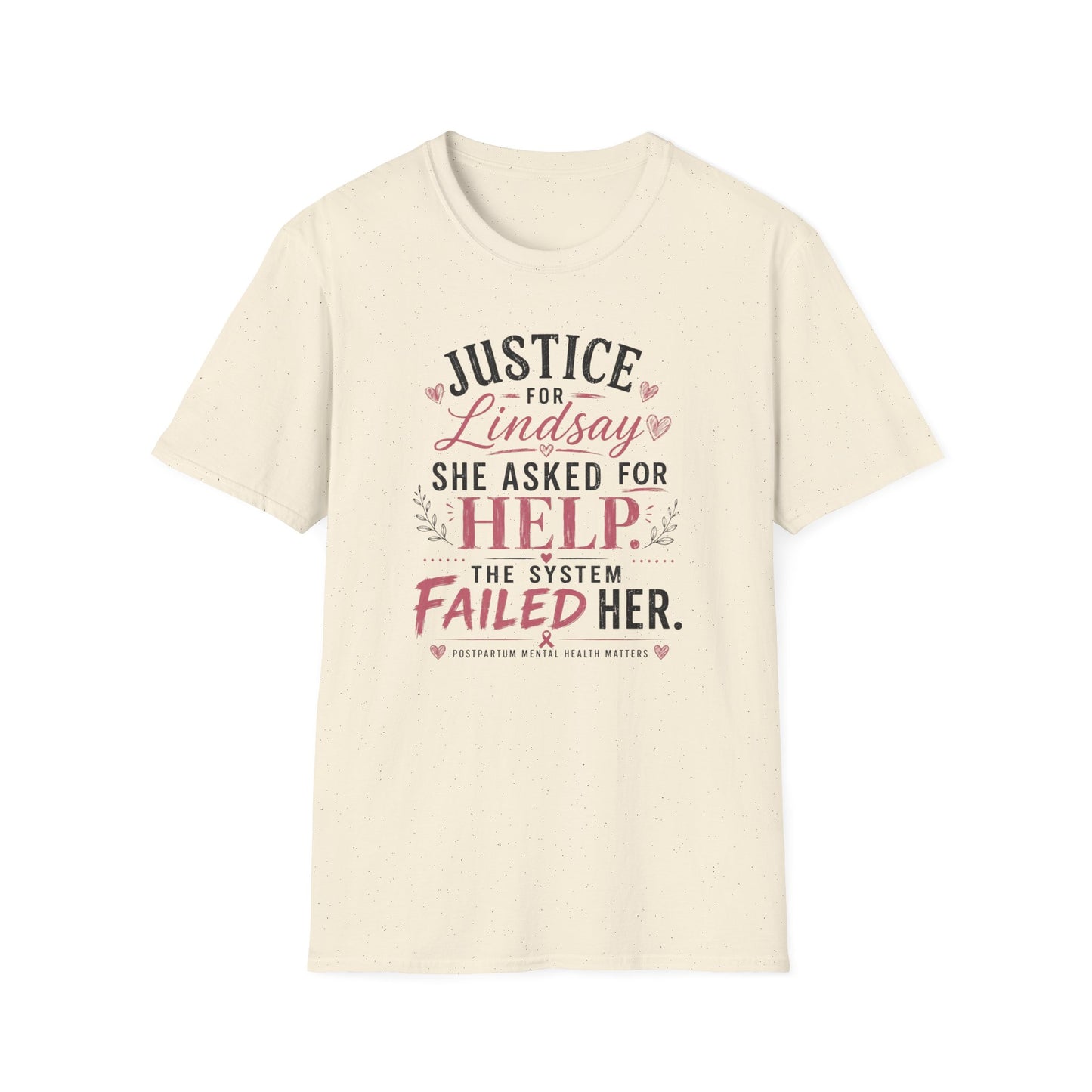 CDC Heart Support Tee | Minimal Black Back Design | Postpartum Mental Health Awareness Shirt