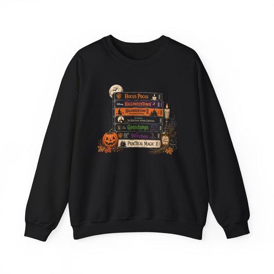Halloween Movie Night Crewneck Sweatshirt | Cozy Spooky Season Graphic