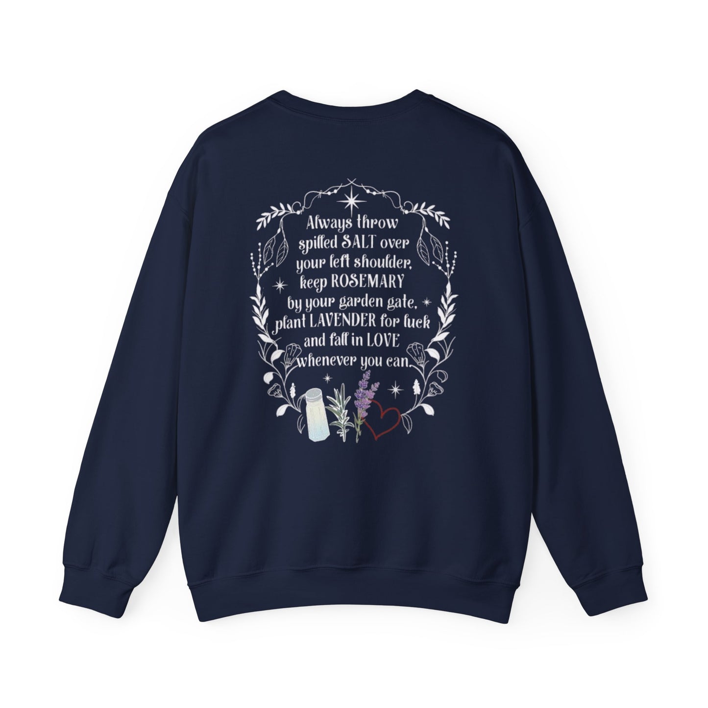Salt, Rosemary, Lavender & Love Crewneck Sweatshirt | Practical Magic Graphic Sweatshirt