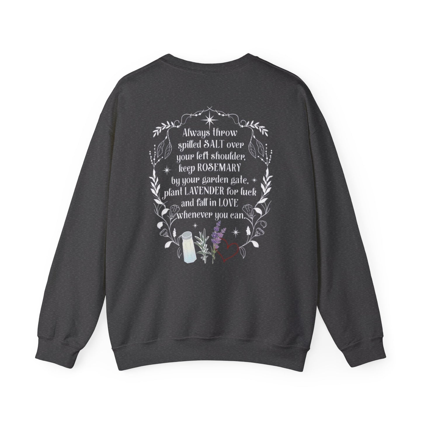 Salt, Rosemary, Lavender & Love Crewneck Sweatshirt | Practical Magic Graphic Sweatshirt