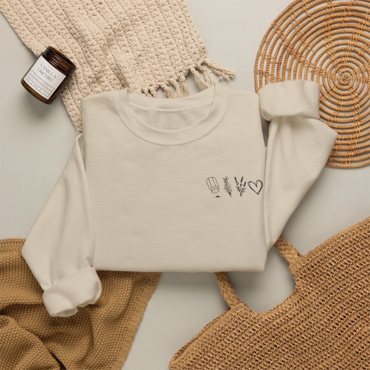Salt, Rosemary, Lavender & Love Crewneck Sweatshirt | Practical Magic Graphic Sweatshirt