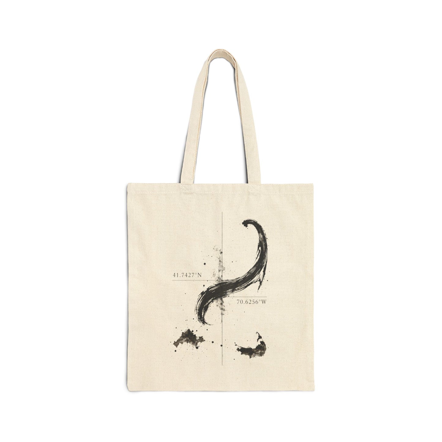 Cape Cod Squid Canvas Tote Bag | Bourne Bridge Coordinates | Coastal Market Tote | Minimalist Beach Bag