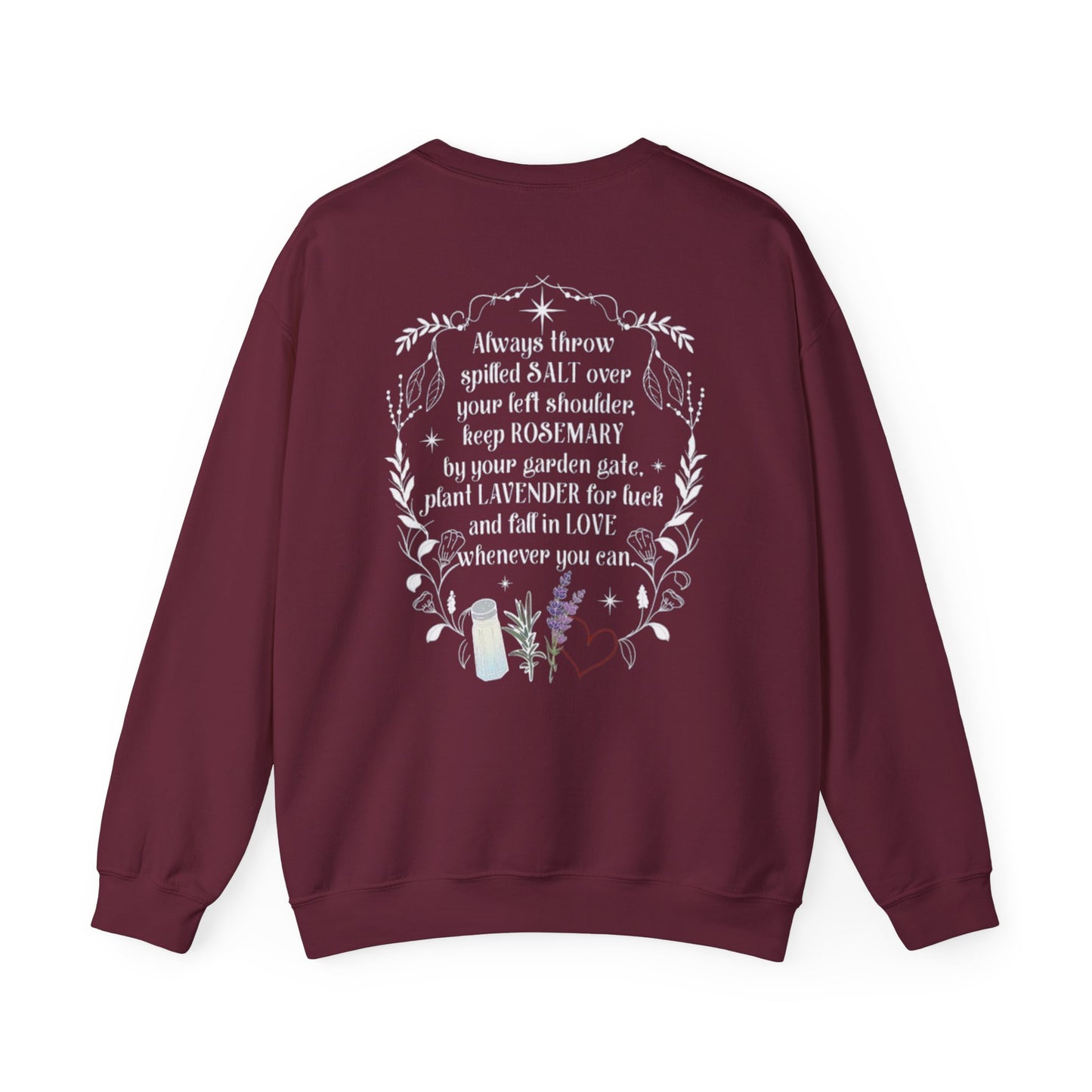 Salt, Rosemary, Lavender & Love Crewneck Sweatshirt | Practical Magic Graphic Sweatshirt