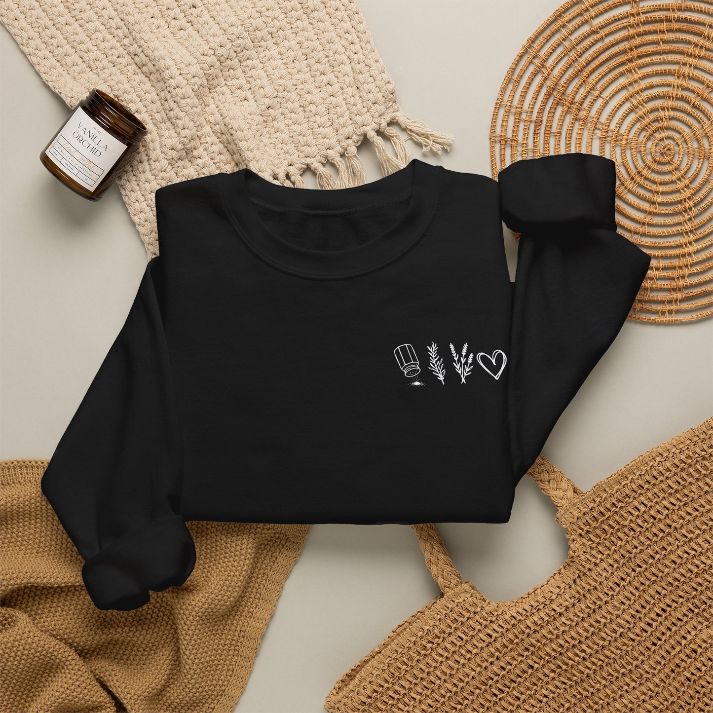 Salt, Rosemary, Lavender & Love Crewneck Sweatshirt | Practical Magic Graphic Sweatshirt