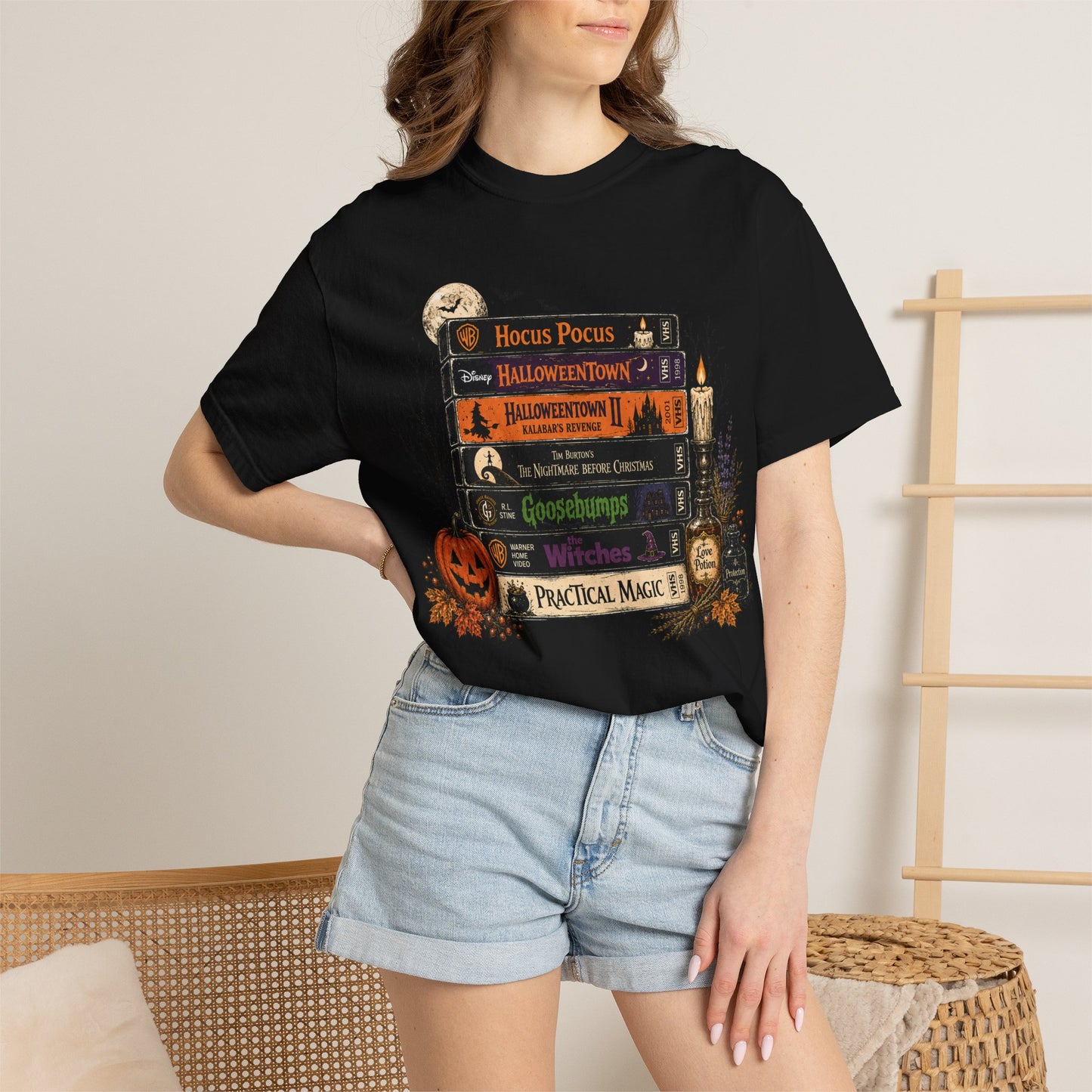 Spooky Movie Night Halloween T-Shirt | Vintage Fall Graphic Tee