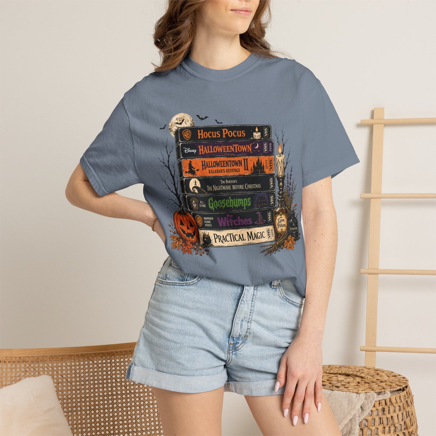 Spooky Movie Night Halloween T-Shirt | Vintage Fall Graphic Tee
