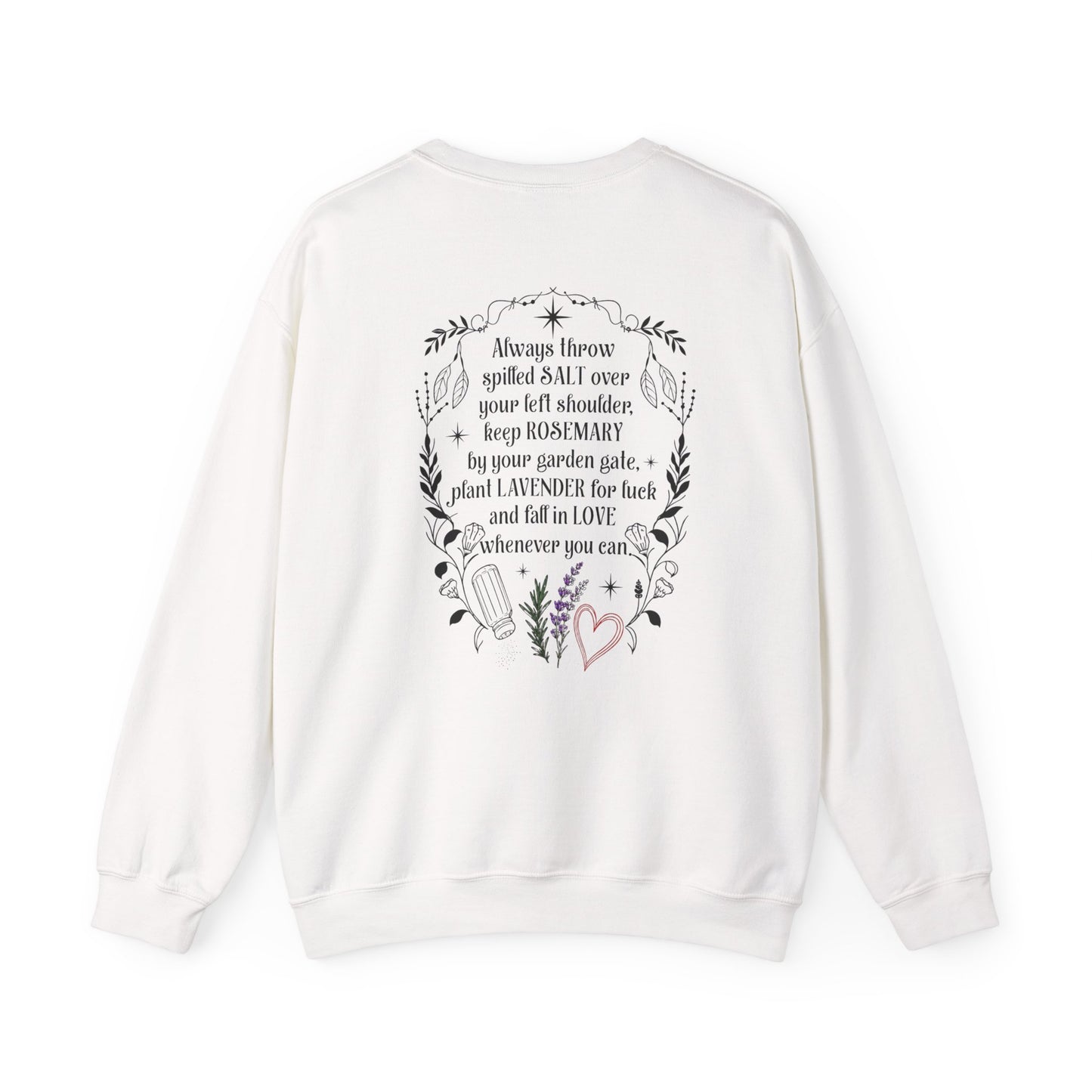 Salt, Rosemary, Lavender & Love Crewneck Sweatshirt | Practical Magic Graphic Sweatshirt